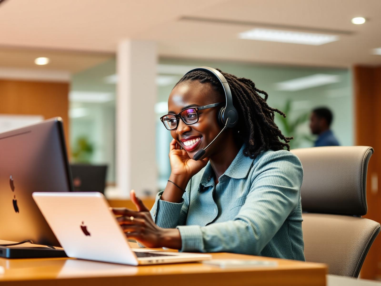 ISA Africa admissions advisor on a call